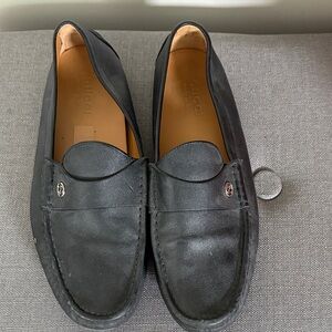 Gucci Classic Black Leather Slip-On Loafers